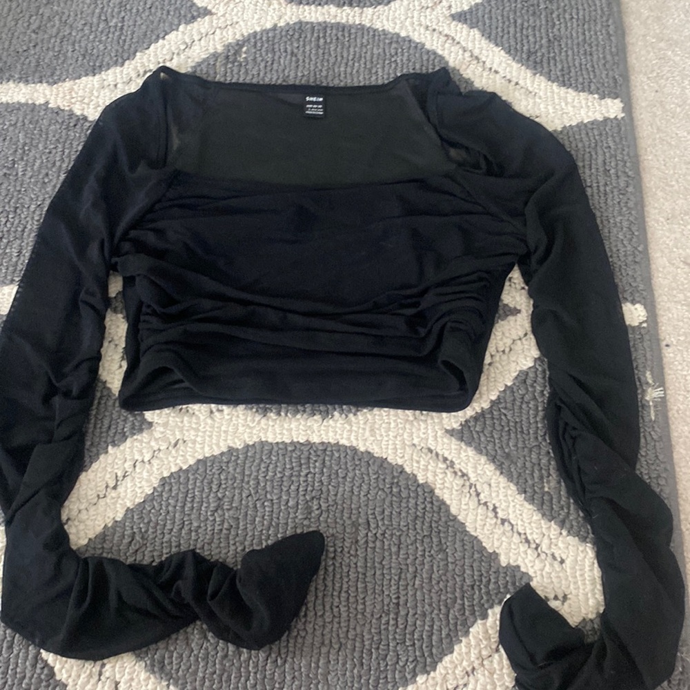 Square neck mesh top